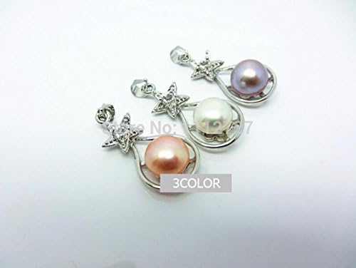 JuliesDeal HOT!!! 3 Color Korean Fashion Jewellery Beads Round Freshwater Shell Pearl Pendant Natural Stone AAA 9-10mm £¨main stone color:gold£©