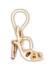 14K Yellow Gold 3-D High Heel Shoe Pendant