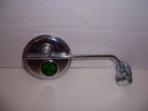 Round Chrome Mirror Green Reflector Cruiser Bike Bicycle