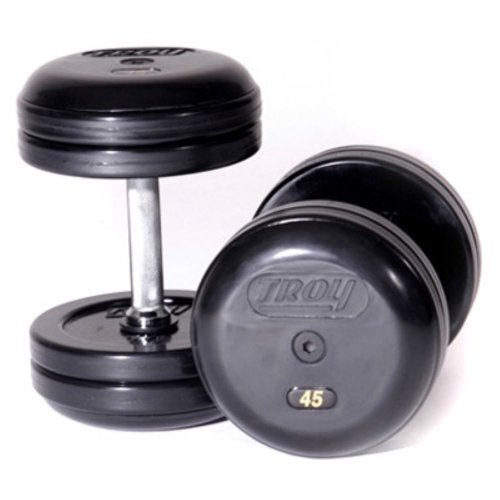 Troy Barbell Fixed Pro Style Dumbbells with Straight Handle and Rubber