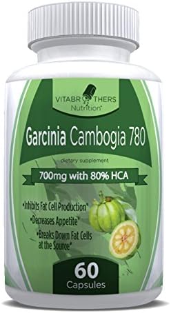 Vitabrothers Nutrition Garcinia Cambogia 780 - 100% Natural Garcinia Cambogia Advanced Complex 700mg with 80% HCA - High Potency True HCA Content with Effective Dose - Appetite Suppressant and Premium Weight Loss Formula - (1 Month Supply)