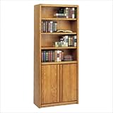 IMAGE OF Kathy Ireland Home by Martin Furniture Contemporary Solid Wood Bookcase in Oak