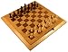 Folding 16" wooden chess set with handle and storage