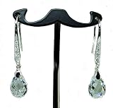 TF extravagante Tropfen-Ohrhaenger mit Zirkonias, Sterling Silber