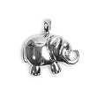 Sterling Silver Pendant - Elephant - Clear Cubic Zerconia - 19mm Height