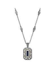 18" Sapphire Art Deco Style Necklace