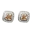 Topaz Cubic Zurconia and Clear Crystal Earrings Fashion Jewelry