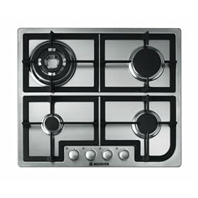 Hoover HGH64SQCX 60cm 4 Burner Gas Hob in Stainless Steel