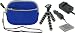 4n1 Neoprene Sleeve (Dark Blue) Case / CNP-70 Battery / AC DC Charger for Casio Exilim EX-Z150PK 8MP Digital Camera Pink