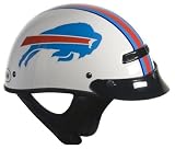 Brogies Bikewear NFL Buffalo Bills Motorcycle Half Helmet (White, X-Small)