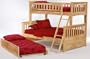 Newport Twin over Full Bunk Bed plus Underbed Trundle with Natural Finish