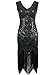 Vijiv Women 1920s Gastby Sequin Art Nouveau Embellished Fringed Cocktail Dresses Dark Green X-Large