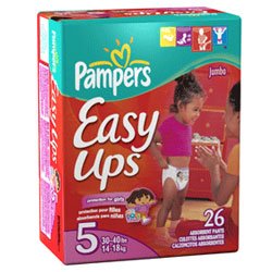 Pampers Easy Ups For Girls Jumbo Pack Size:5 # 06763 - 26/ Pack 4 Packs