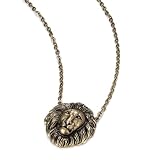 Minerva Collection Lion Pendant Fashion Chain Necklace Burnt Gold