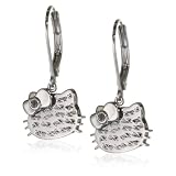 Hello Kitty White Sapphire And Diamond Engrave
