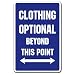 CLOTHING OPTIONAL ~Parking Sign~ pool spa hot tub