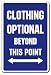 CLOTHING OPTIONAL ~Parking Sign~ pool spa hot tub