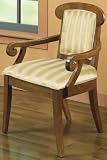 Calgary Arm Chair Beige Satn Strp Oak