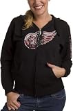 Detroit Red Wings -Black- Women's Giant Logo Hooded Sweatshirt