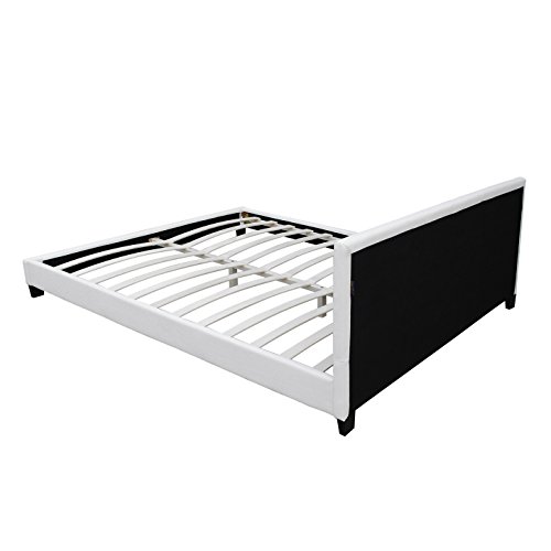 Miami Weiss Doppelbett Polsterbett 140x200cm Bettgestell Bett Lattenrost - 4