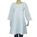 White Cotton Womens Long Sleeve Top Blouse Chikan Embroidery Size M (ctop560)