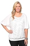 Torrid Plus Size White Silver Sequin Dolman Top