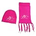 100% Acrylic Girl's Fashion Embroidered Plum Blossoms Knitted Hat Cap Scarf Set