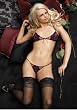Valentine's Day 2PC Lace Overlay Bra Sexy Lingerie Intimate Apparel with G-String