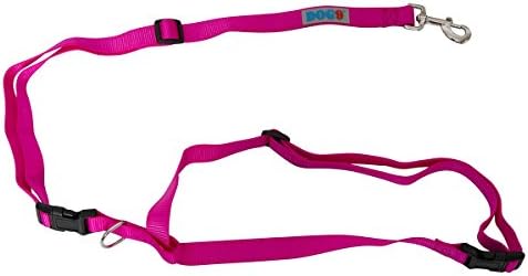 Running Dog Leash - Best Hands Free Dog Leash for Walking, Jogging, Hiking, Biking and Running - Extra Durable - Dog Leash for Running - DogNine Leash (Pink)