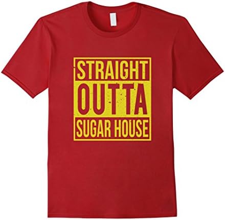 Men's Straight Outta Sugar-House Funny T-Shirt Medium Cranberry