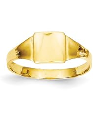 14k Square Signet Baby Ring