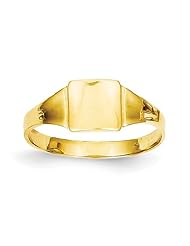 14k Yellow gold Square Signet Baby Ring