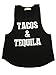 Kalifit Women's Black Tacos&Tequaila Logo Deepside Cut Tank Top