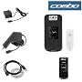 Solid Black Rubberized Snap On Crystal Case with Clip + Rapid Car Charger + Home Travel Charger + Clear Durable Reusable LCD Screen Protector + USB Data Cable for T-Mobile RIM BlackBerry Pearl Flip 8220 Smartphone