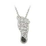 Sterling Silver Black Diamond Accent Foot Necklace
