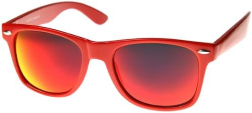 Colorful Mirrored lens Retro Wayfarer Sunglasses