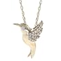 10k Yellow Gold Diamond Hummingbird Pendant (1/10 cttw, I-J Color, I3 Clarity), 18"