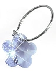 Nickel Free Swarovski Flower Dangle, Imitation Aquamarine