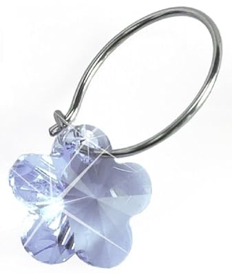Cheap Girls Jewelry Nickel Free Swarovski Flower Dangle, Imitation Aquamarine For Sale
