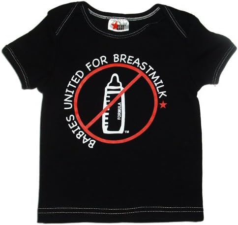 "Babies United for Breastmilk" Lap Shoulder Tee (12/18m, Black)