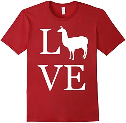 Men's Love Llama Shirt XL Cranberry
