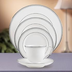 Lenox Pearl Platinum Bone China Teapot by Lenox