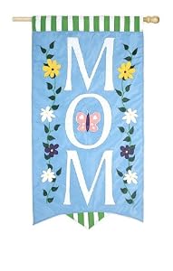 Mom Garden Size Applique Flag