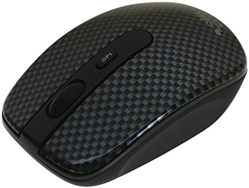 ShhhMouse Wireless Silent Mouse with 1000, 1200 and 1600 dpi switch, 90% Noise Reduction (Battery Included) (1 YEAR US WARRANTY) (Carbon Fiber)