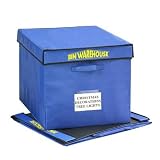 32-Gallon Folding Nylon Bins w/Lids - Set of 4 (Blue) (18.5 W x 17 H x 24 D)