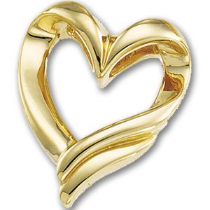 14K White Gold Heart Shaped Chain Slide