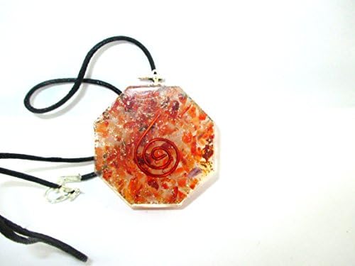 Orgone Pendant - HiJet Carnelian Orgone Pendant Piezo Electric EMF Protection Electromagnetic Waves Reduction Prana Life Force Energy Xmas A++ Chokurei Copper Coil