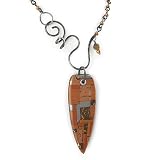 41HdzB7SxhL. SL160 photo 41HdzB7SxhL. SL160 Polymer Clay Mosaic Shield Necklace Painted Desert on 16.5 glass bead and steel chain