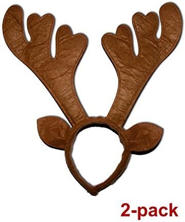 Starixx Reindeer Antlers - Headband Animal Hat - Kids and Adult Faux Deer Head (2-pack)