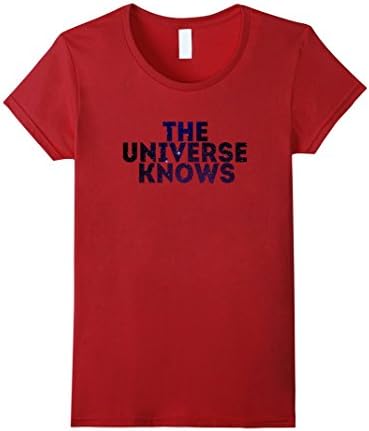 Women's The Universe Knows Karma Unisex Fun, Cool T Shirt Small Cranberry